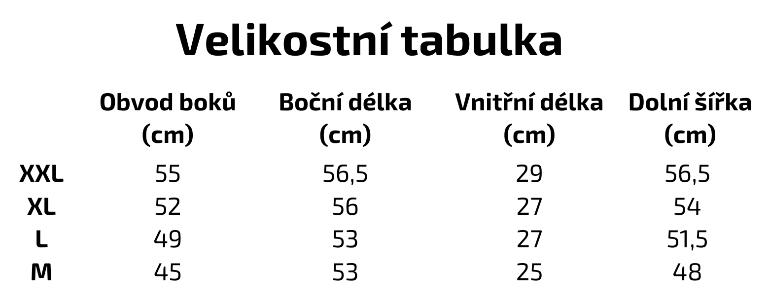 tabulky šortky